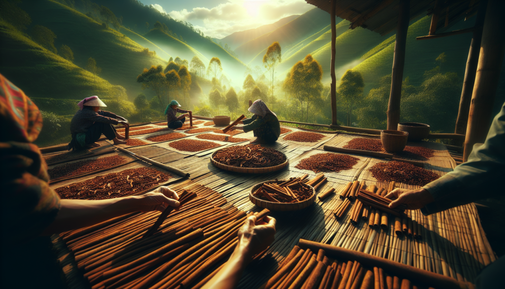 Vietnamese cinnamon bark drying and processing