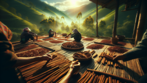 Vietnamese cinnamon bark drying and processing