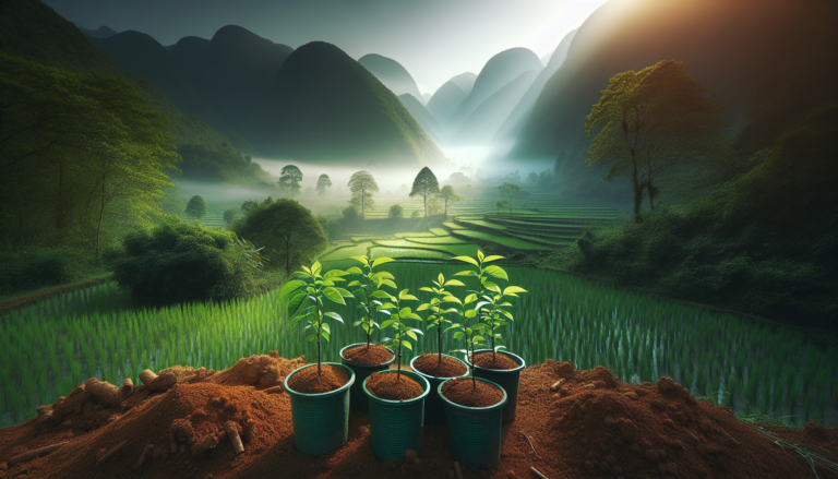 Cinnamon tree seedlings in nursery pots Vietnam